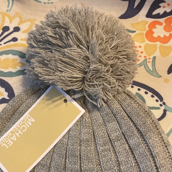 Michael Kors gray knit cap. Cute pompom and MK logo. - Picture 3 of 4